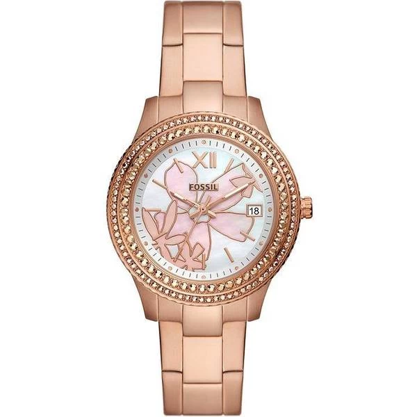 Fossil Ladies Stella Rose Gold-Plated Flower ES5192 3 Fossil Ladies Stella Rose Gold-Plated Flower ES5192