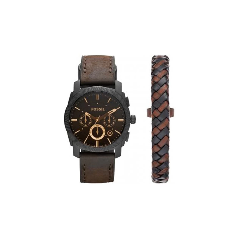 Montre Homme Fossil FS5251SET - Collection MACHINE Style Tendance Avec Cuir Et Acier - Mouvement Quartz - Chronographe 3 Montre Homme Fossil FS5251SET - Collection MACHINE Style Tendance Avec Cuir Et Acier - Mouvement Quartz - Chronographe
