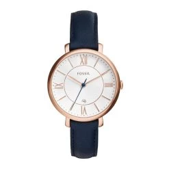 Montre Femme Fossil ES3843 - Collection Navy Rose Jacqueline Style Mode Avec Cuir Et Acier - Mouvement Quartz