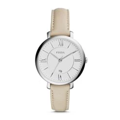 Montre Femme Fossil Jacqueline ES3793 Collection Jacqueline Bracelet Cuir Blanc