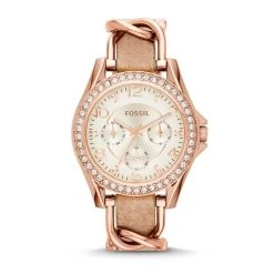 Front Page -Fashion Watch Store montre femme fossil riley es3466 collection riley bracelet cuir ivoire et acier 1