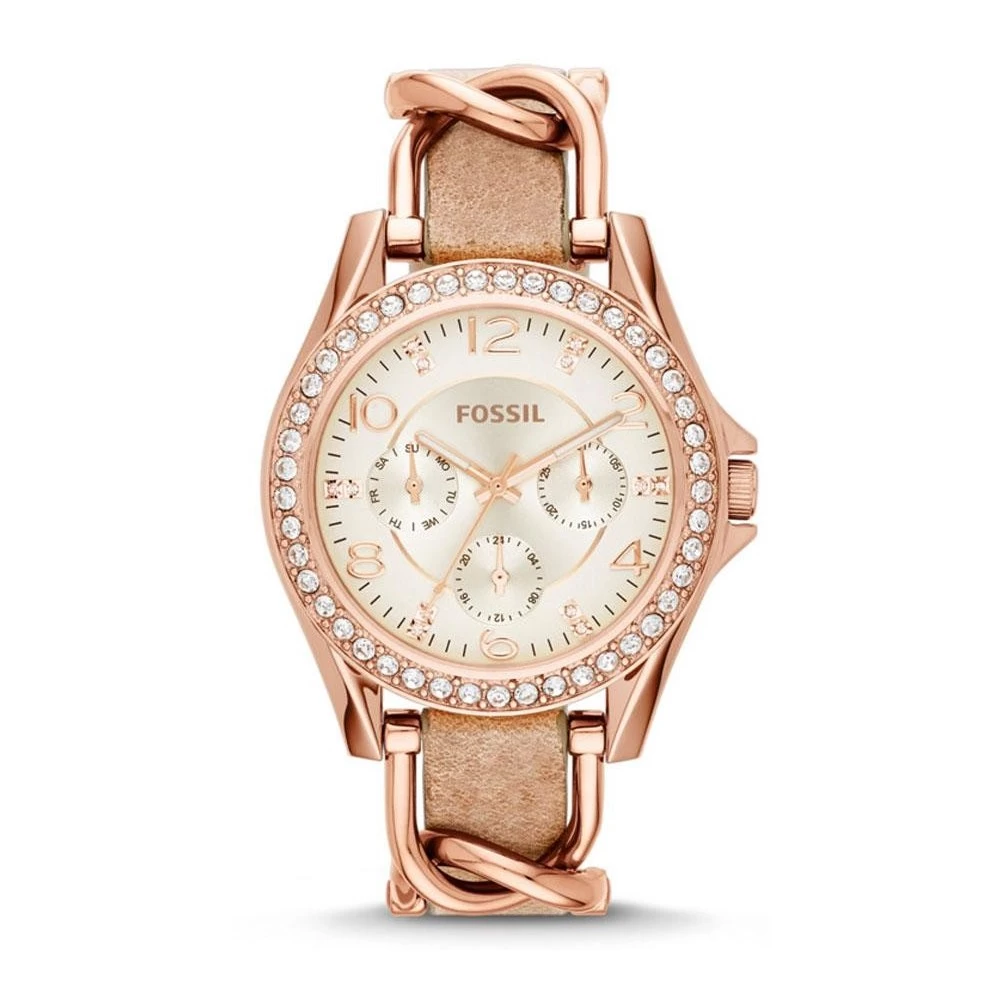 Montre Femme FOSSIL En Cuir Beige Etanche 4 Montre Femme FOSSIL En Cuir Beige Etanche - Image 2