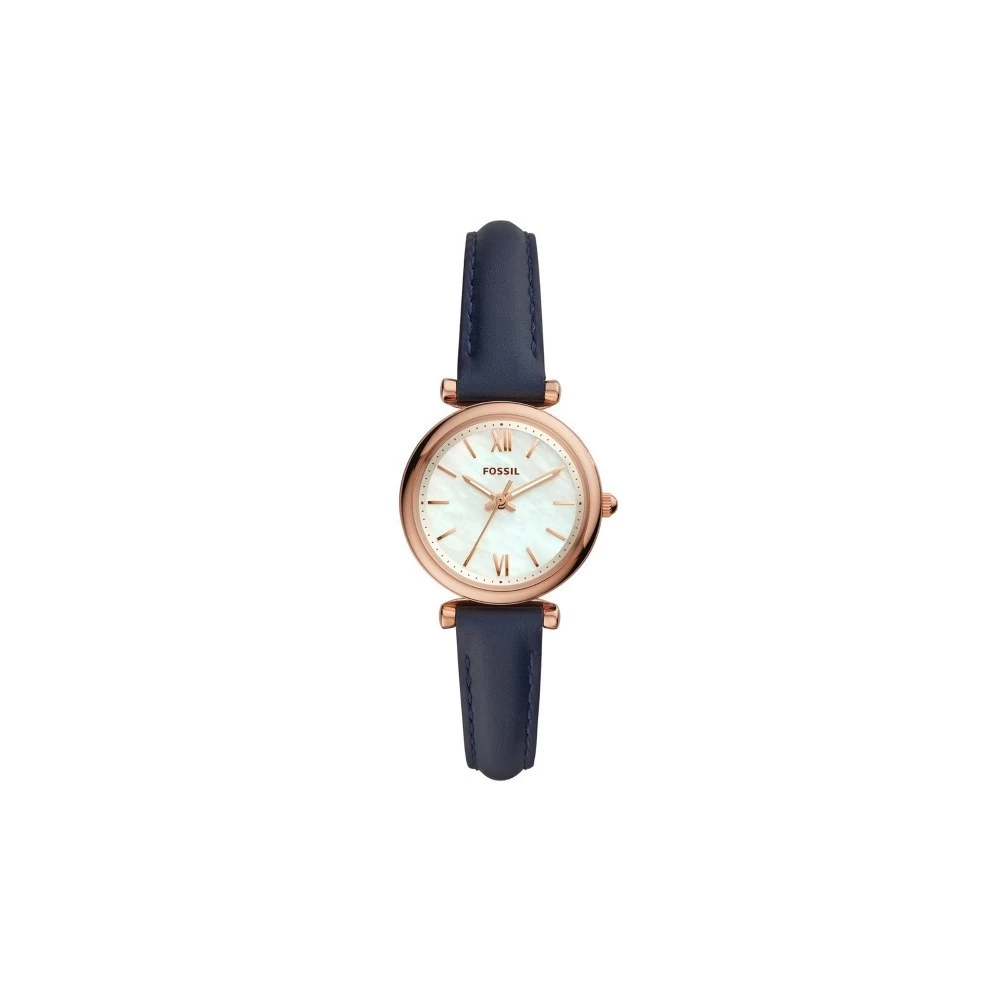 Montre Femme Fossil Carlie Mini Cuir Bleu Acier Rose - ES4502 3 Montre Femme Fossil Carlie Mini Cuir Bleu Acier Rose - ES4502