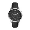 Montre Femme Fossil - Collection Neutra Chrono FS5452 2 Montre Femme Fossil - Collection Neutra Chrono FS5452 -Fashion Watch Store montre h neutra boitier acier argente bracelet cuir noir