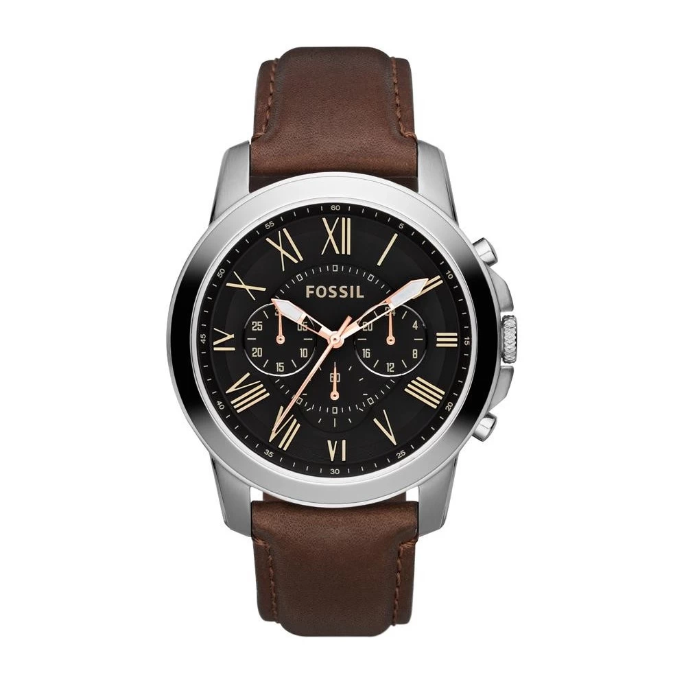 Montre Homme Fossil FS4813 - Collection GRANT Style Mode Avec Cuir Et Acier - Mouvement Quartz - Chronographe 6 Montre Homme Fossil FS4813 - Collection GRANT Style Mode Avec Cuir Et Acier - Mouvement Quartz - Chronographe - Image 4