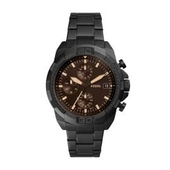 Montre Homme Fossil FS5851 - Collection BRONSON 44mm BRONSON Style Tendance Avec Acier - Mouvement Quartz - Chronographe
