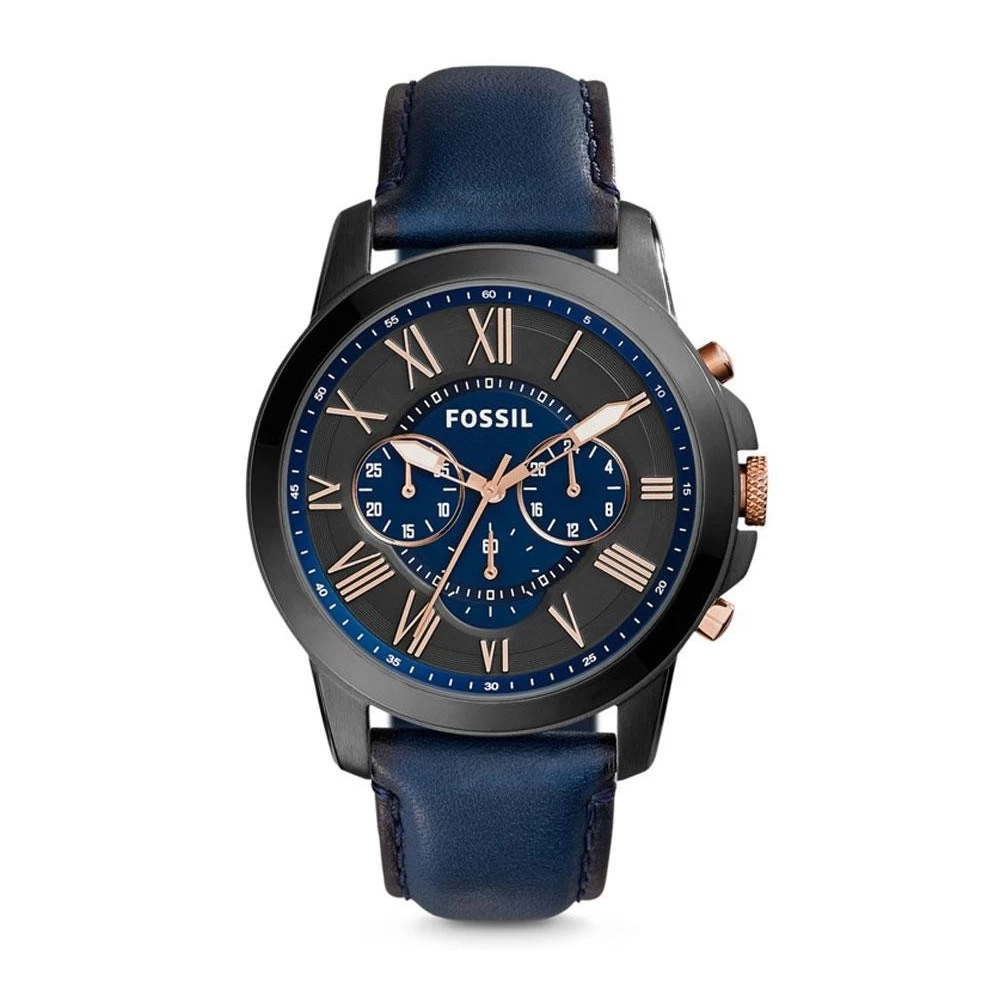 Montre Homme Fossil FS5061 - Collection BLUE GRANT Style Mode Avec Cuir Et Acier - Mouvement Quartz - Chronographe 4 Montre Homme Fossil FS5061 - Collection BLUE GRANT Style Mode Avec Cuir Et Acier - Mouvement Quartz - Chronographe - Image 2