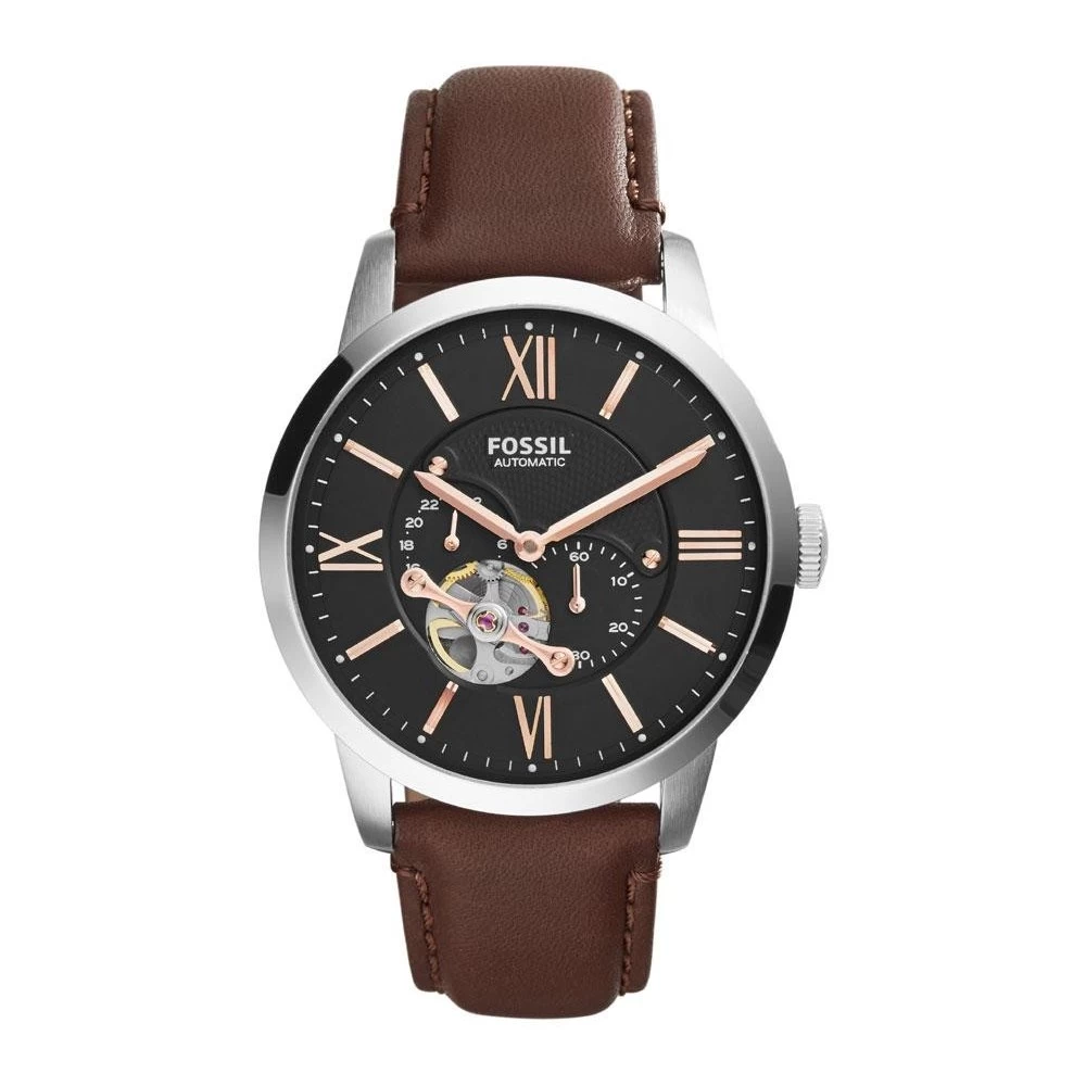 Montre Homme Fossil ME3061 - Collection CLASSICS TOWNSMAN Style Mode Avec Cuir Et Acier - Mouvement Automatique 4 Montre Homme Fossil ME3061 - Collection CLASSICS TOWNSMAN Style Mode Avec Cuir Et Acier - Mouvement Automatique - Image 2
