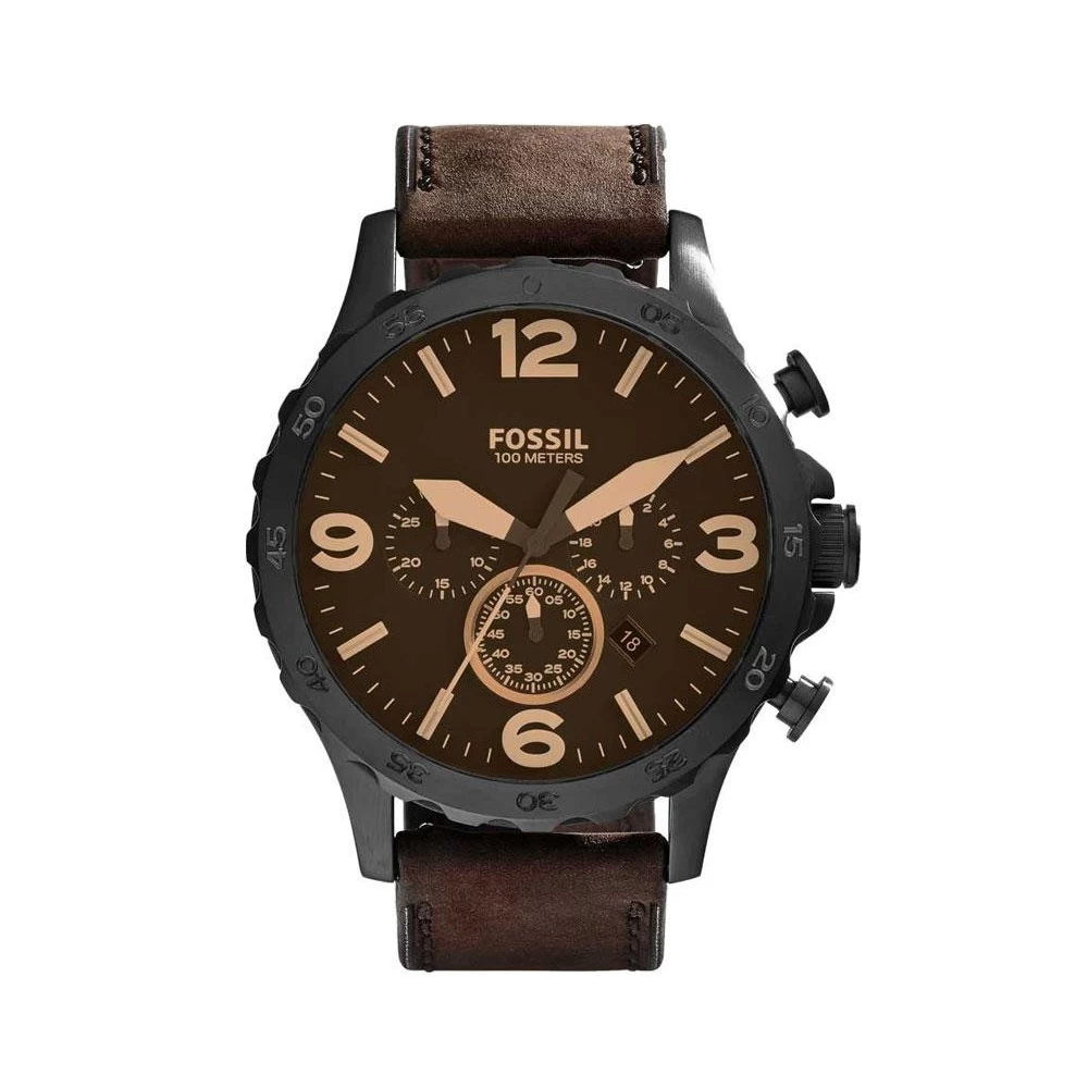 Montre Homme Fossil JR1487 - Collection CLASSICS NATE Style Tendance Avec Cuir Et Acier - Mouvement Quartz - Chronographe 4 Montre Homme Fossil JR1487 - Collection CLASSICS NATE Style Tendance Avec Cuir Et Acier - Mouvement Quartz - Chronographe - Image 2