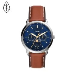 Montre Homme FOSSIL NEUTRA En Cuir Marron Etanche
