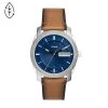 Montre Homme FOSSIL MACHINE En Cuir Eco-responsable Marron -Fashion Watch Store rd slv blue strp